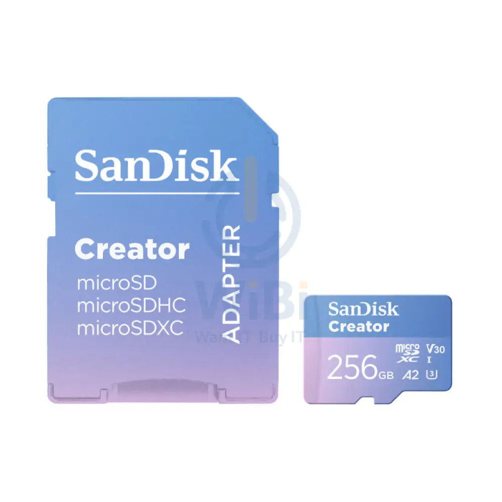SanDisk Creator microSD Card with Adapter - 256GB / UHS-I / Up to 190MB/s / Adobe Lightroom 3-Months Subscription