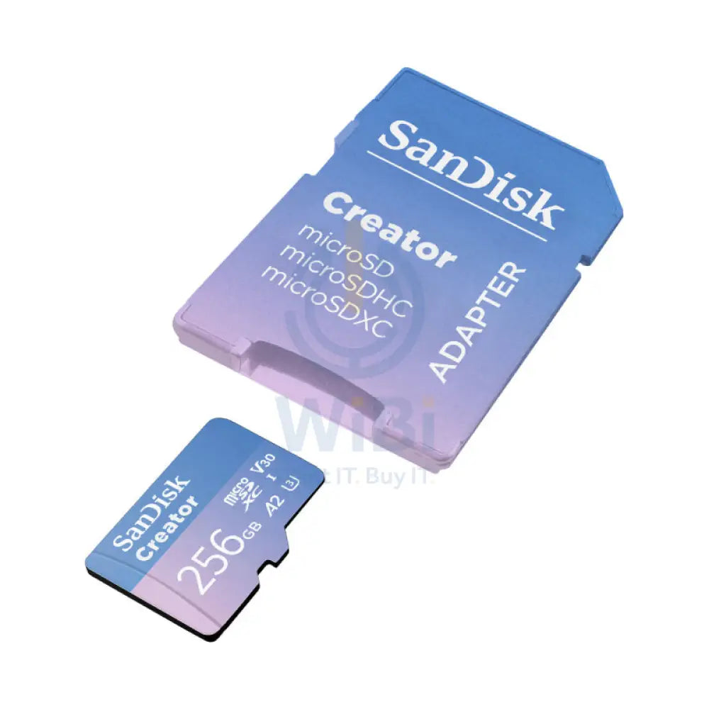 SanDisk Creator microSD Card with Adapter - 256GB / UHS-I / Up to 190MB/s Storage > Memory Cards
