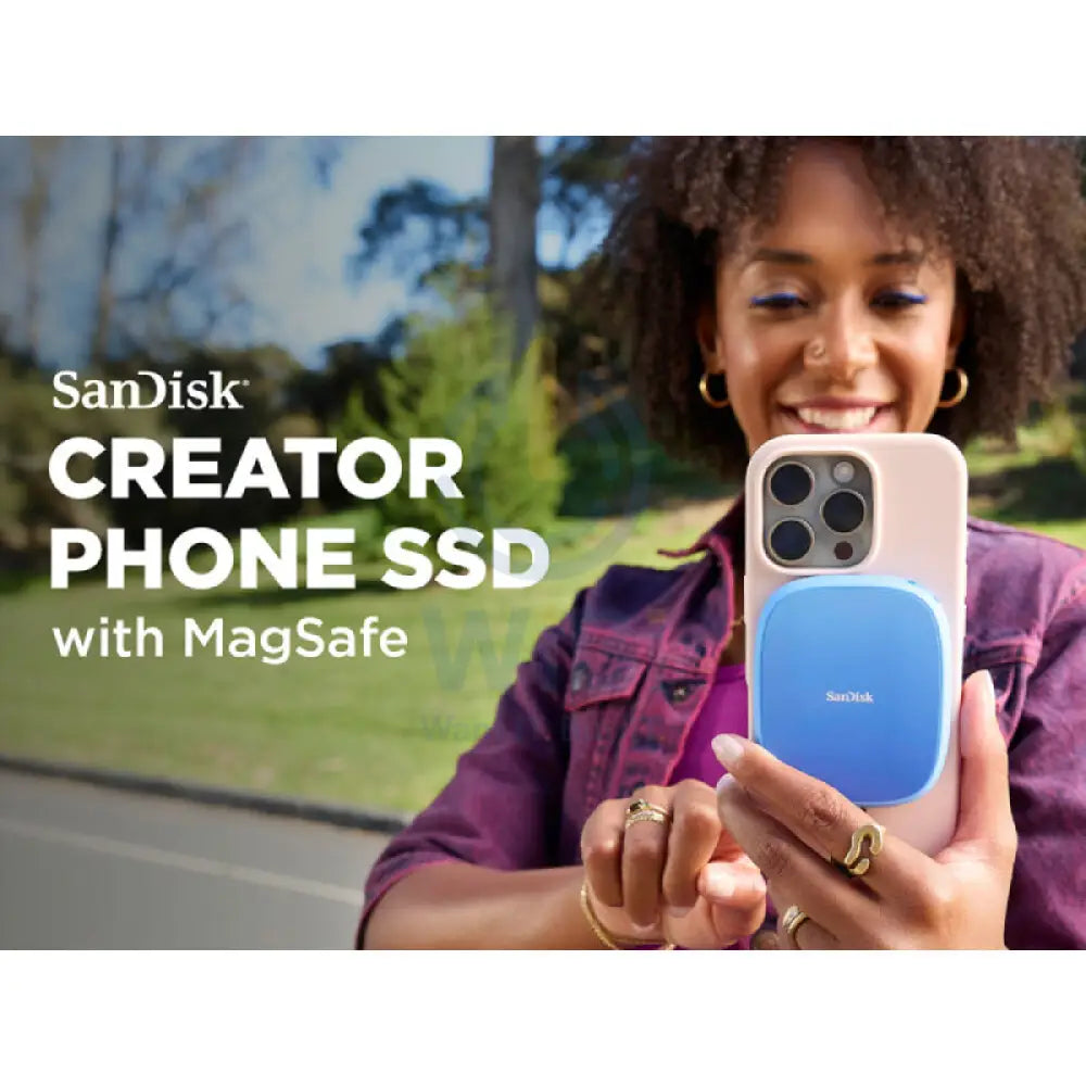 SanDisk Creator Phone MagSafe SSD - 1TB / Up to 1000MB/s / USB-C 3.2 Gen 2 / External SSD (Solid State Drive) Storage >