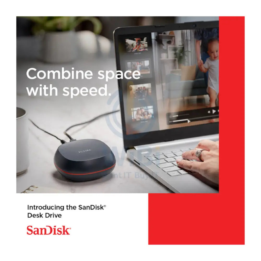 SanDisk Desk Drive SSD - 8TB / Up to 1000 MB/s / USB-C 3.2 Gen 2 / External SSD (Solid State Drive) Accessories >