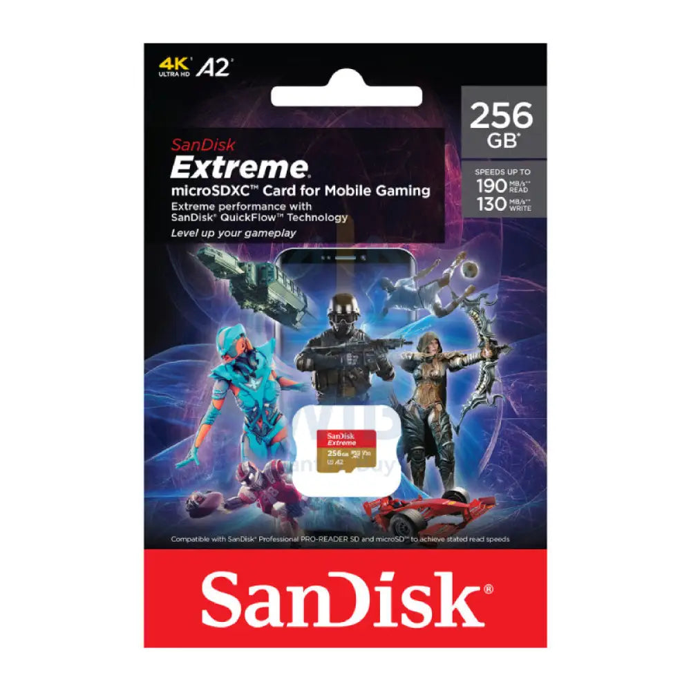 SanDisk Extreme microSDXC UHS-I CARD - 256GB / Up to 190MB/s Storage > Memory Cards