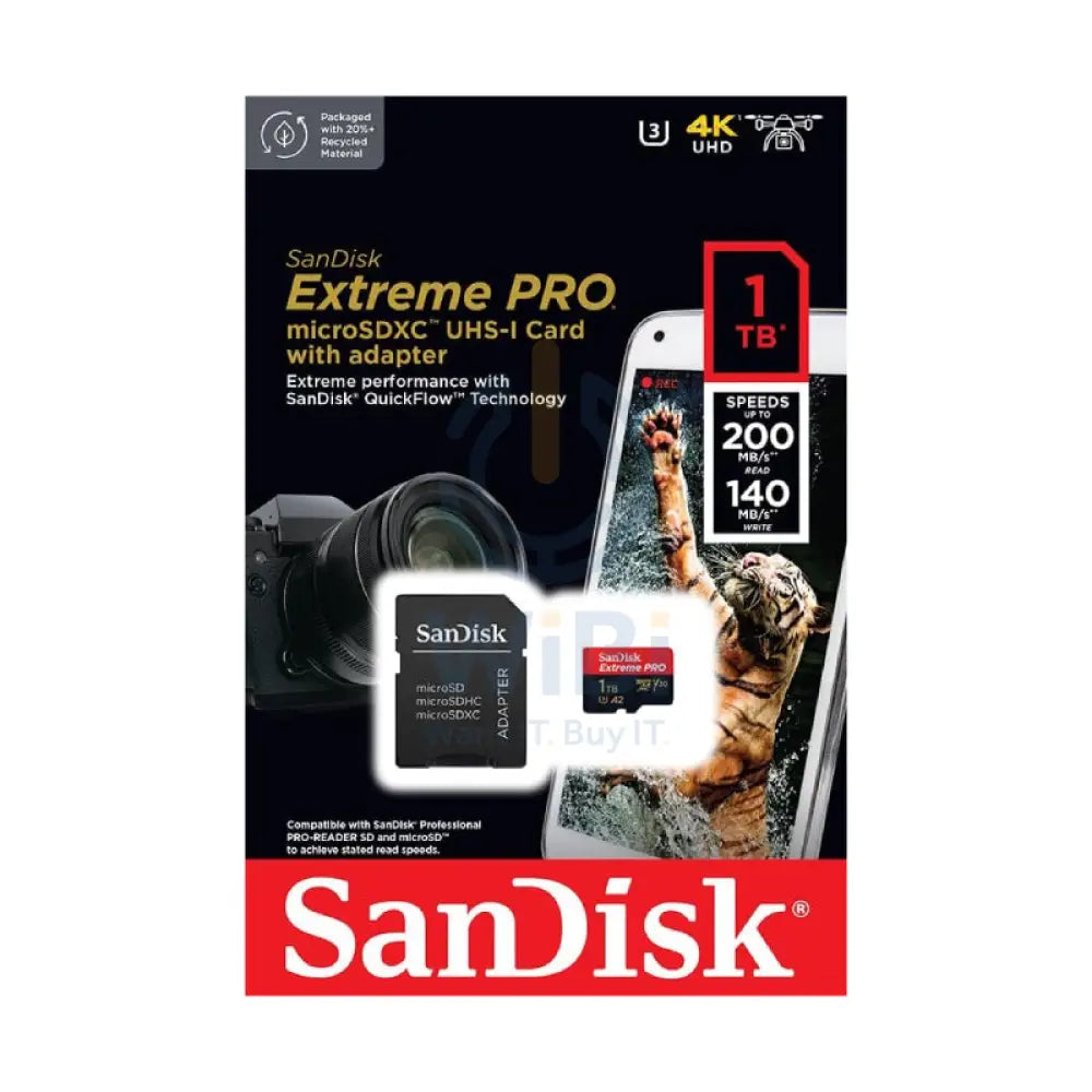 SanDisk Extreme PRO microSDXC UHS-I CARD with Adapter - 1TB / Up to 200 MB/s Storage > Memory Cards