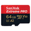 SanDisk Extreme PRO microSDXC UHS-I CARD with Adapter - 64GB / Up to 200 MB/s Storage > Memory Cards