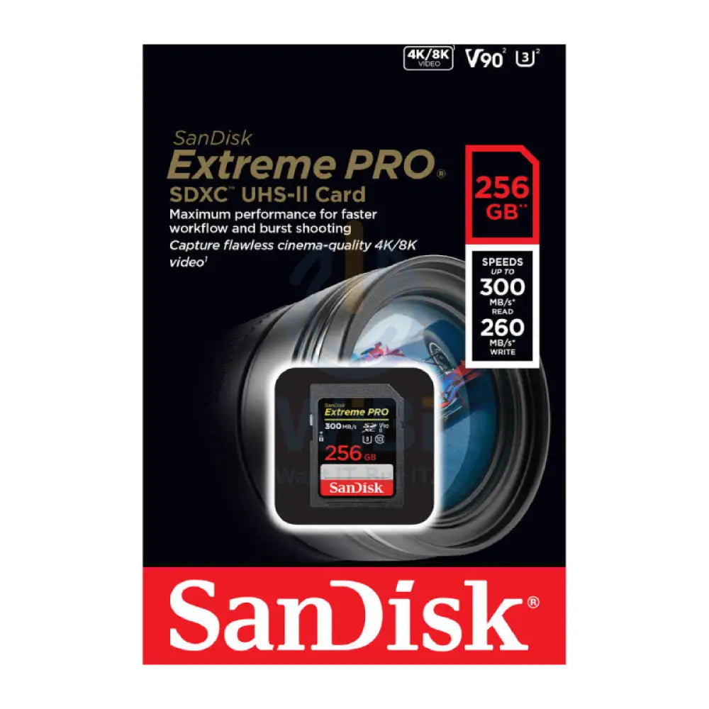 SanDisk Extreme PRO SDHC and SDXC UHS-II Cards - 256GB / Up to 300MB/s Storage > Memory Cards