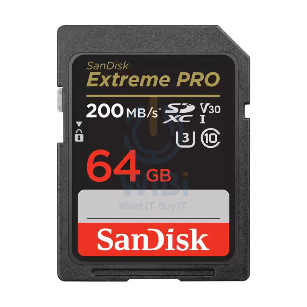 SanDisk Extreme PRO SDHC/SDXC UHS-I Card - 64GB / Up to 200 MB/s Storage > Memory Cards