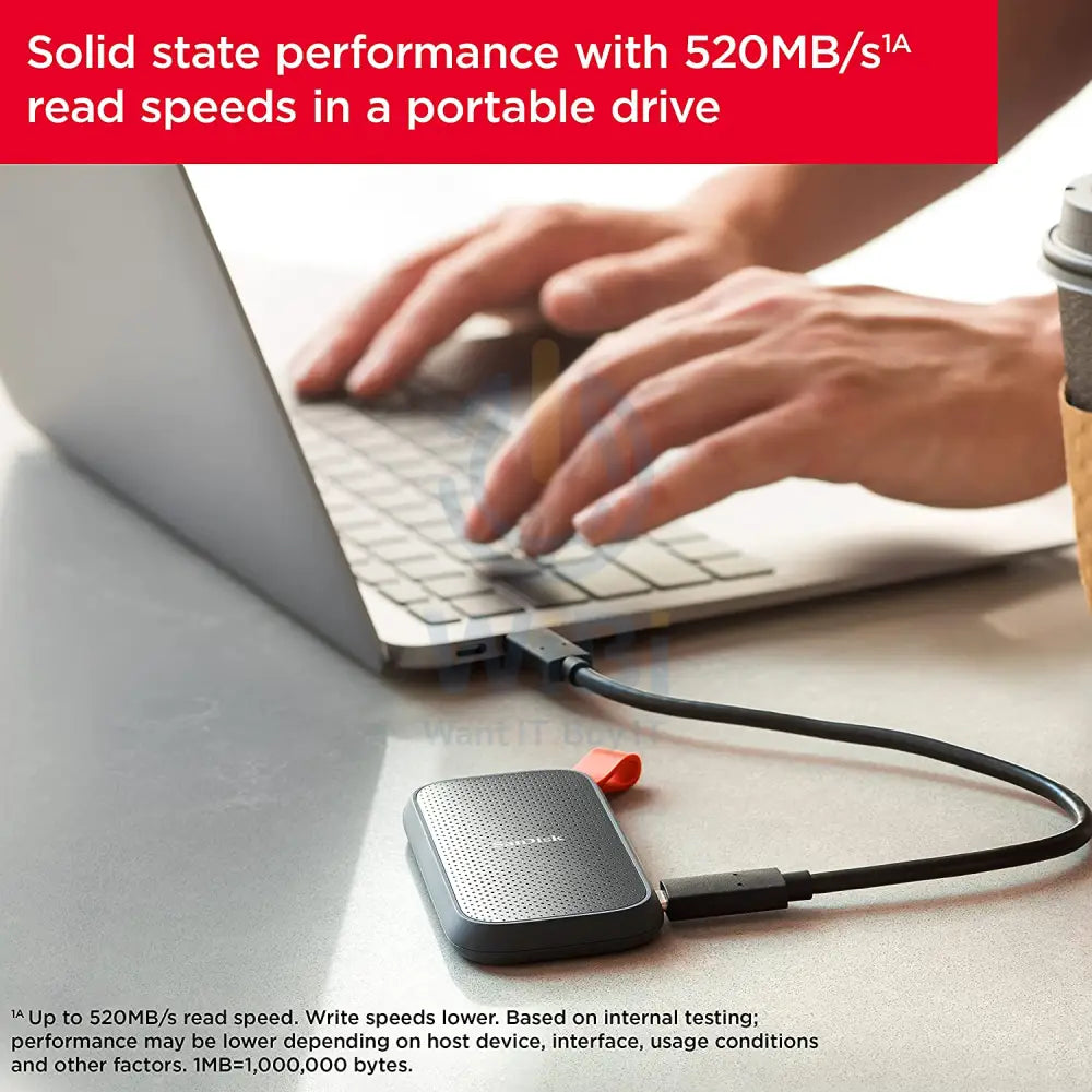 Sandisk Portable SSD 2TB up to 520MB/S Read speed USB 3.2 Gen 2 – Black Storage > USB Solid State Drive