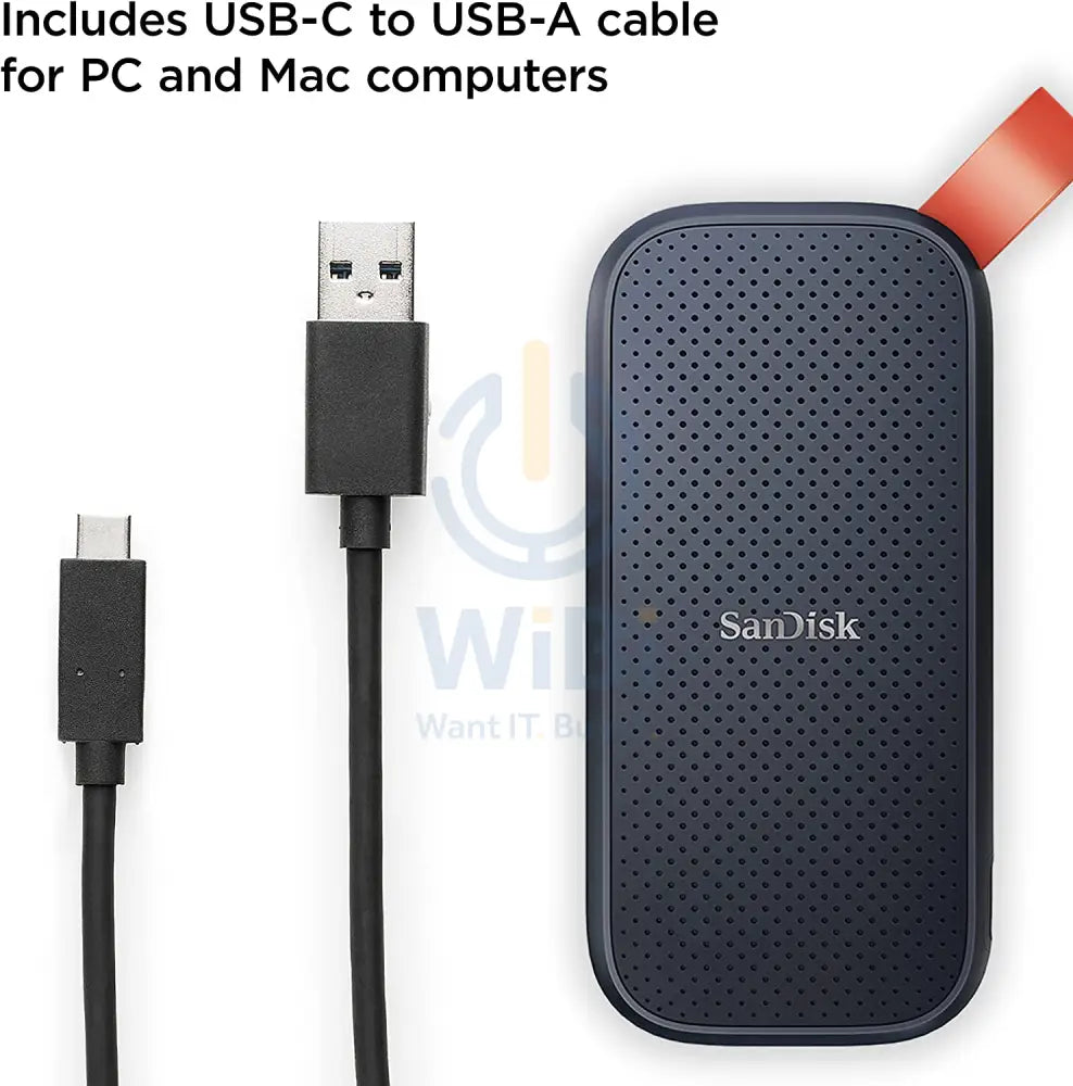 Sandisk Portable SSD 2TB up to 520MB/S Read speed USB 3.2 Gen 2 – Black Storage > USB Solid State Drive