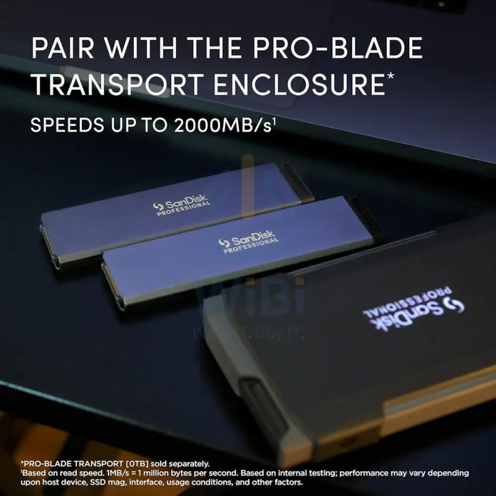 SanDisk Professional Pro Blade Transport SSD - 4TB / Up to 2000 MB/s / USB-C / External SSD (Solid State Drive) Storage