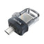 SanDisk Ultra Dual Drive m3.0 - 16GB / Up to 130 MB/s / USB 3.0 / Micro-USB / Black and Silver Storage > USB Flash Drive