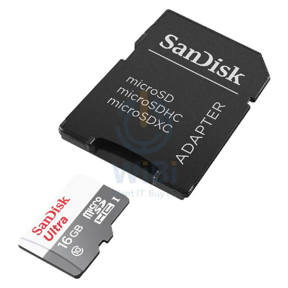 SanDisk Ultra MICROSDHC With SD Adapter - 16GB / Up to 80MB/S Storage > Memory Cards
