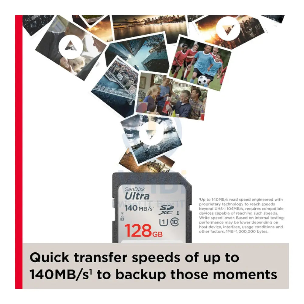 SanDisk Ultra SDHC/SDXC UHS-I Card - 128GB / Up to 140 MB/s Storage > Memory Cards