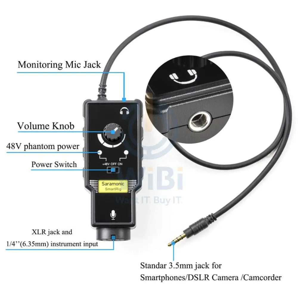 Saramonic Two channel Universal Audio Adapter for both camera & smartphone Accessories > Cameras