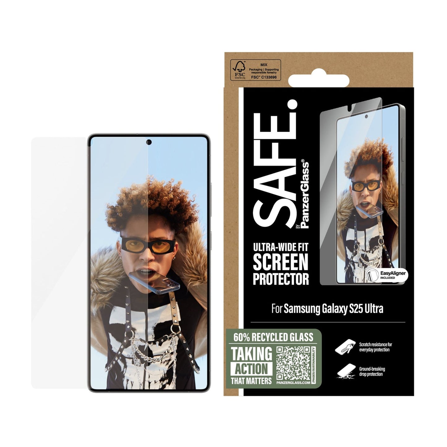 PanzerGlass Screen Protector - for Samsung Galaxy S25 Ultra / Ultra-Wide Fit. WA