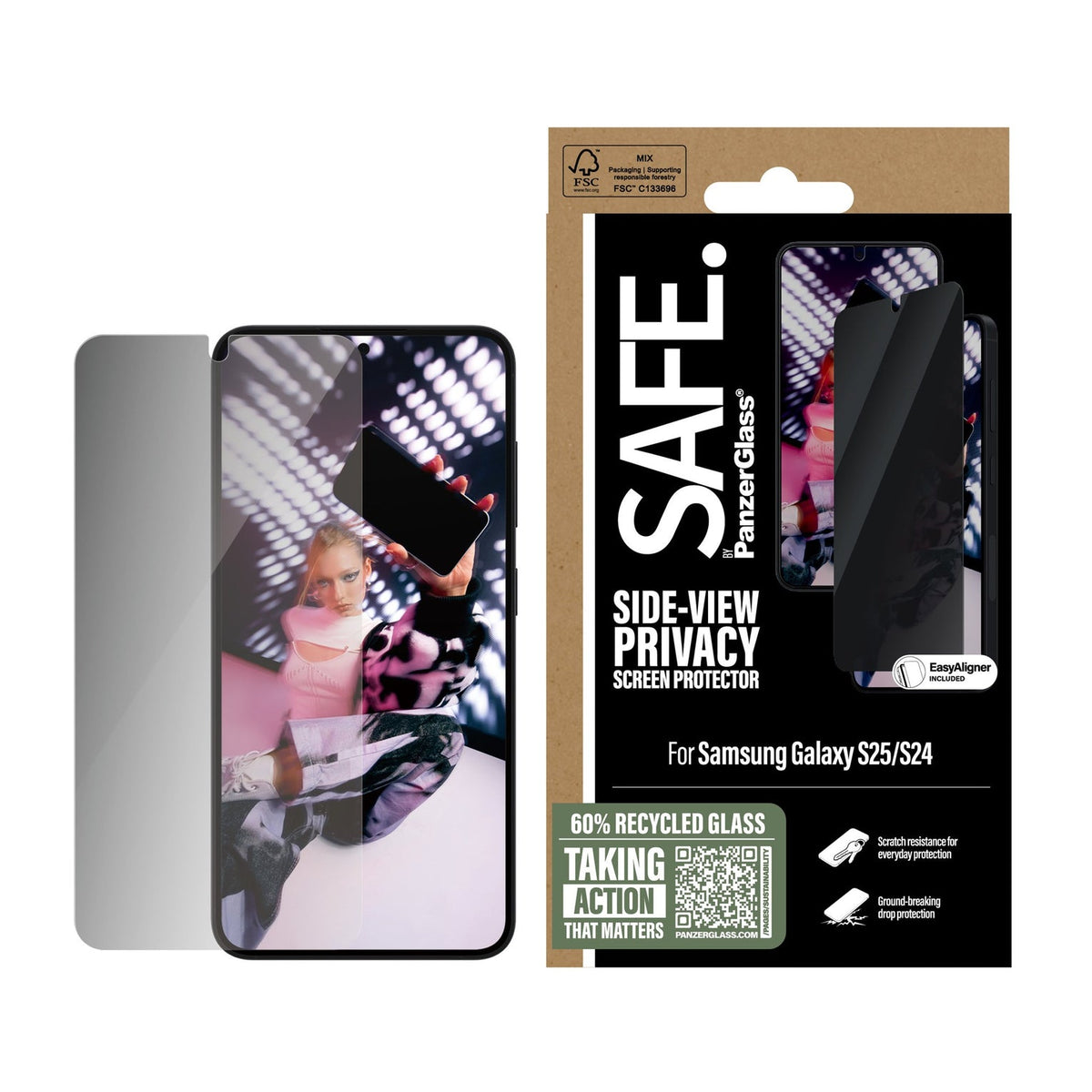 PanzerGlass Privacy Screen Protector - for Samsung Galaxy S25 / Ultra-Wide Fit