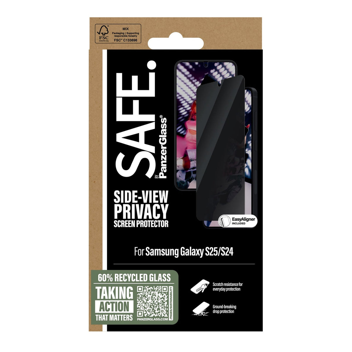 PanzerGlass Privacy Screen Protector - for Samsung Galaxy S25 / Ultra-Wide Fit