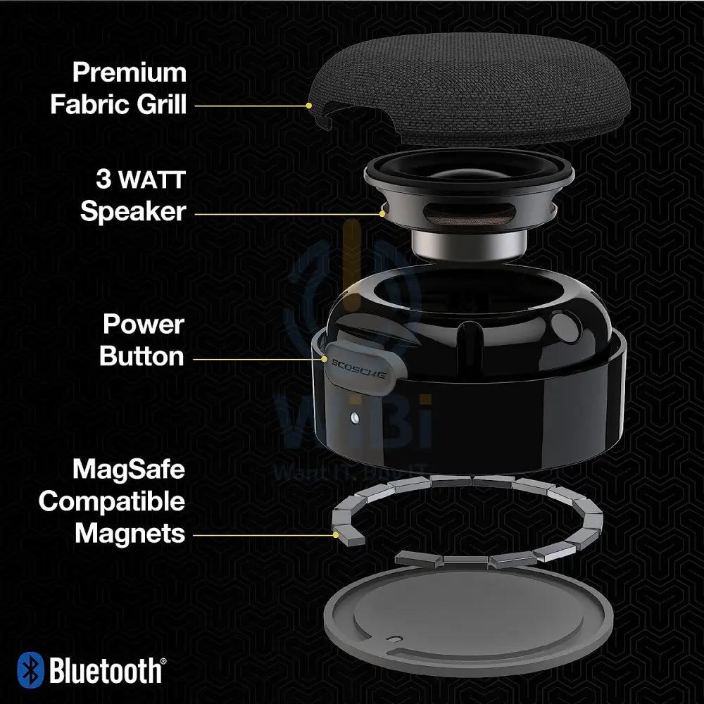 Scosche BoomCan Portable Wireless Speaker with Built-in MagSafe - Black Accessories > Audio > Speakers