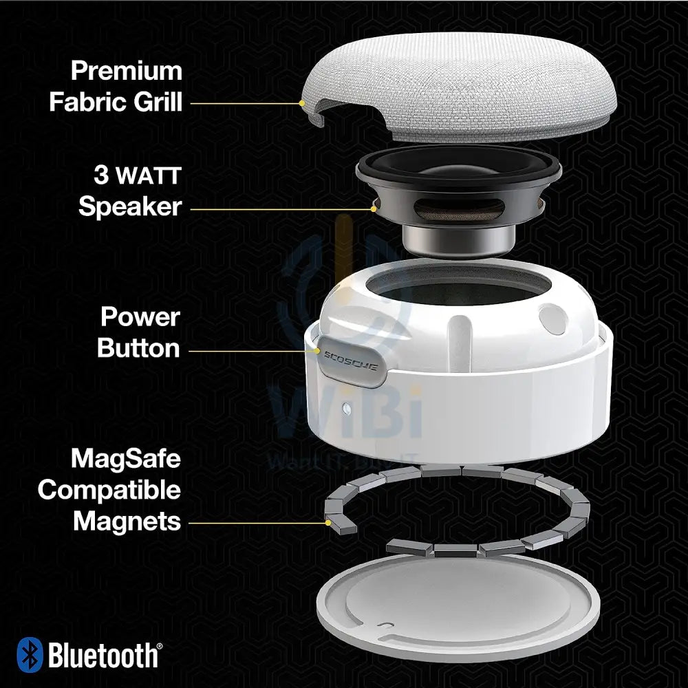 Scosche BoomCan Portable Wireless Speaker with Built-in MagSafe - White Accessories > Audio > Speakers