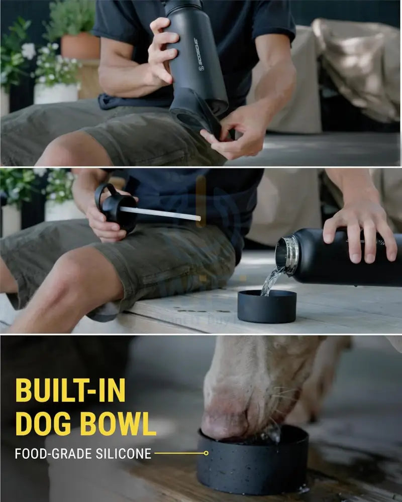 Scosche MagicMount Flask 22oz (650 ml) Stainless Steel Insulated Water Bottle with Magnetic Cell Phone Holder and