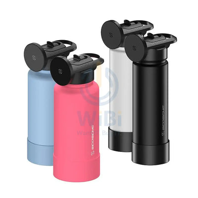 Scosche MagicMount Flask 22oz (650 ml) Stainless Steel Insulated Water Bottle with Magnetic Cell Phone Holder and