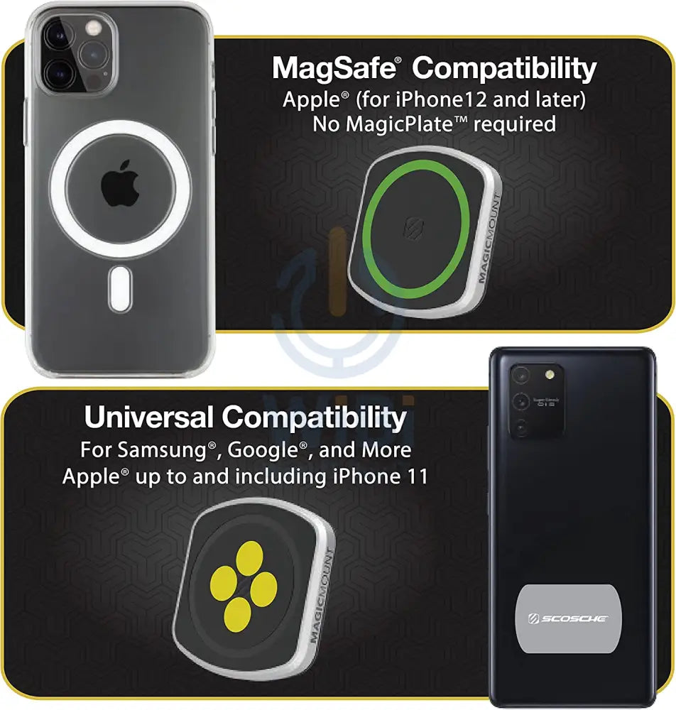 Scosche MagicMount Pro 2 Universal Magsafe/Magnetic Suction Cup Mount for Car - Black Accessories > Mobiles & Tablets