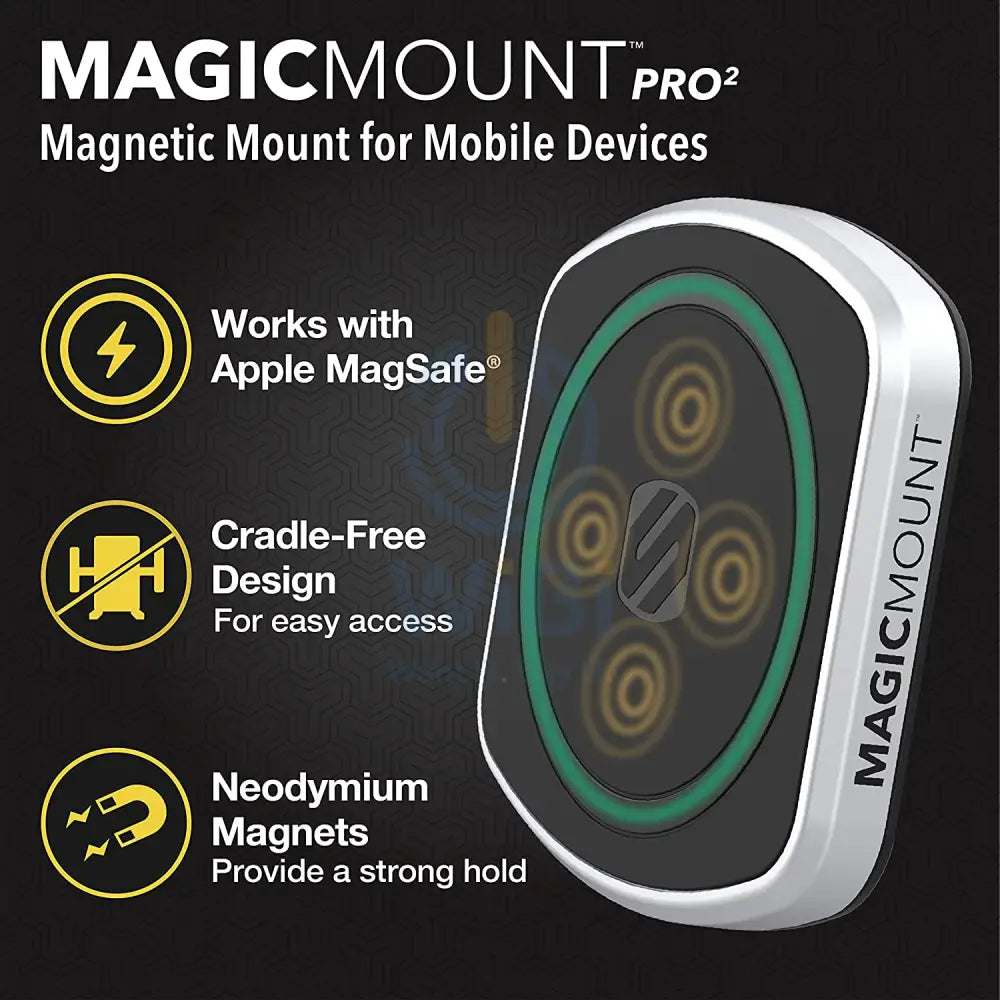 Scosche MagicMount Pro 2 Universal Magsafe/Magnetic Suction Cup Mount for Car - Black Accessories > Mobiles & Tablets