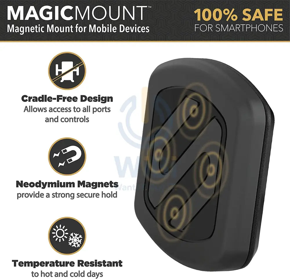 Scosche MagicMount Universal Magnetic Flush Mount Phone Holder for Car or Home Phone and GPS Mount - Black Accessories