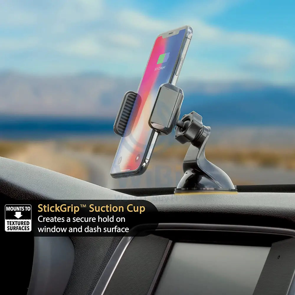 Scosche Suction Cup Mount with Vent Clips / Window Mount Dashboard Vent / 360 rotation for Mobile Devices 3-in-1
