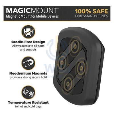 Scosche Universal Magic Mount Dash Magnetic Phone Holder - Black Accessories > Mobiles & Tablets > Mobiles > Mobile