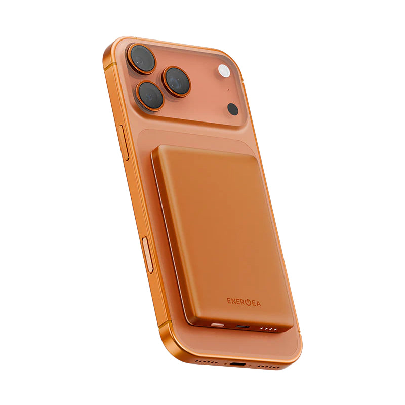 Energea AluPac Mini Aluminum MagSafe Power Bank - 5000mAh / USB-C / Orange