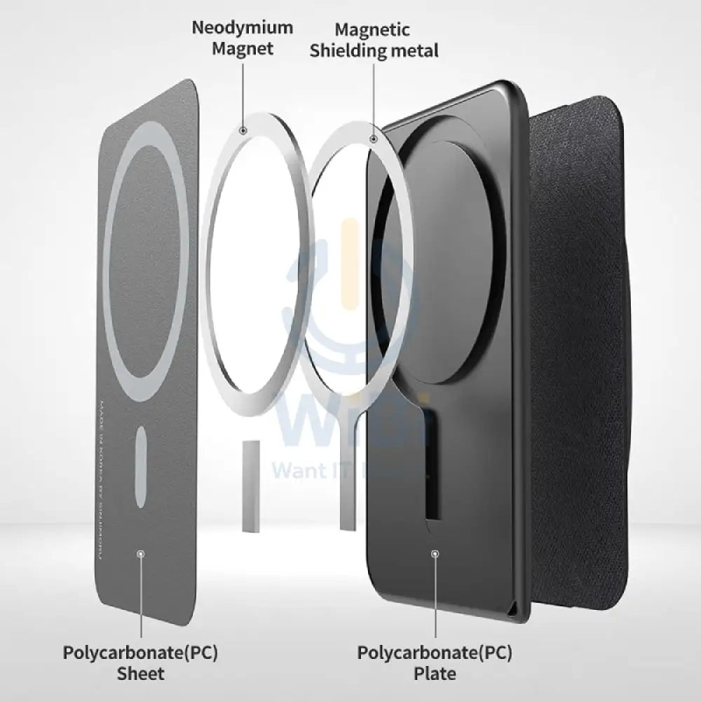 Sinjimoru 3-in-1 MagSafe Wallet M-Band Grip - Black Accessories > Mobiles & Tablets > Mobiles > Grips