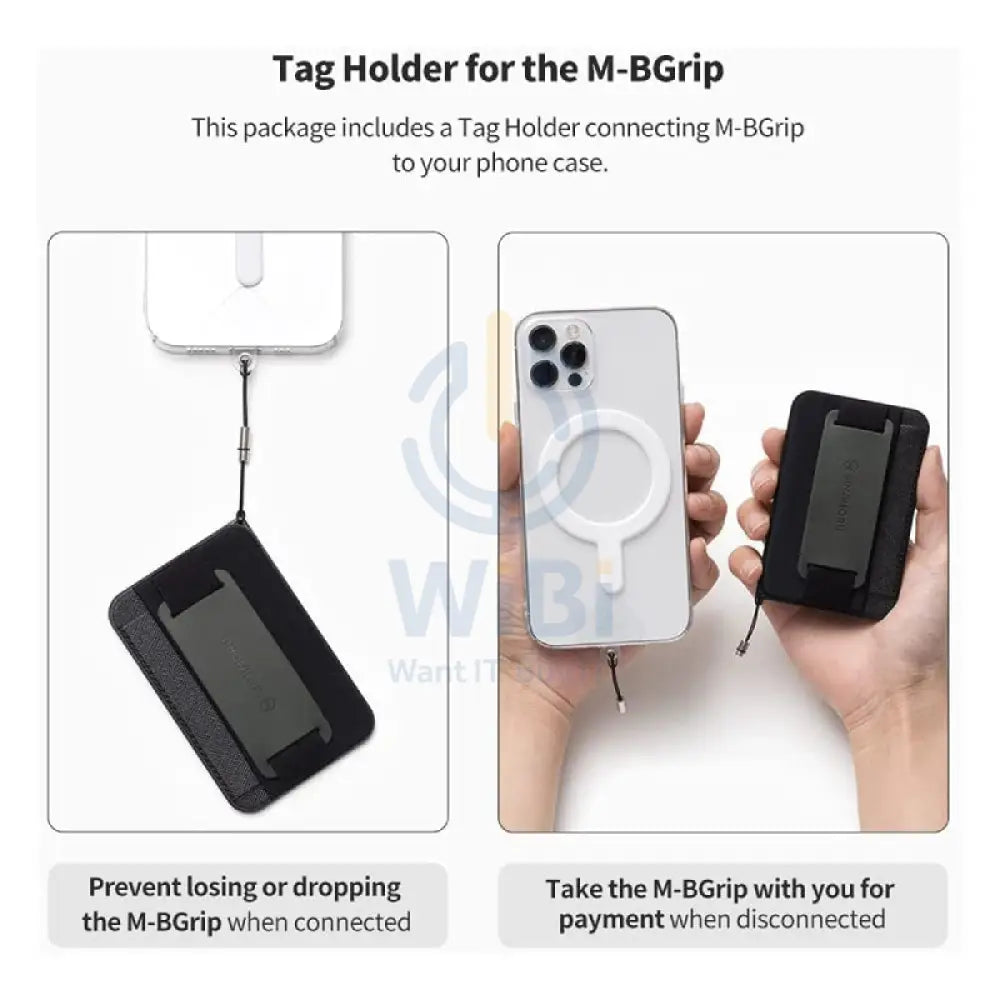 Sinjimoru 3-in-1 MagSafe Wallet M-Band Grip - Clementine Accessories > Mobiles & Tablets > Mobiles > Grips