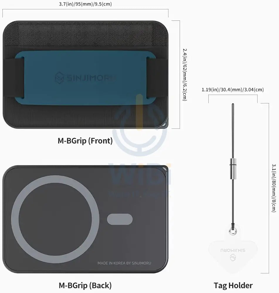 Sinjimoru M-Band Grip for Magsafe 3 in 1 Wallet - Blue Accessories > Mobiles & Tablets > Mobiles > Grips