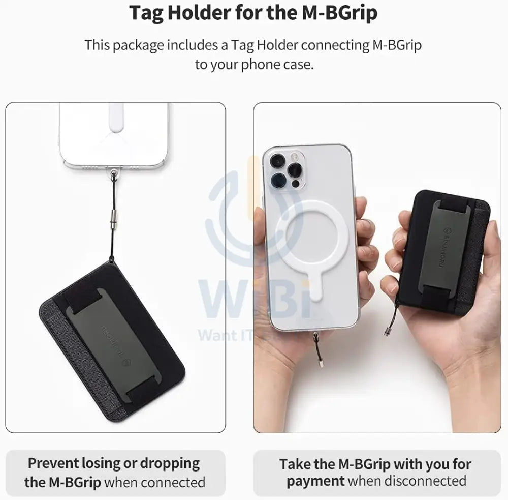 Sinjimoru M-Band Grip for Magsafe 3 in 1 Wallet - Olive Gray Accessories > Mobiles & Tablets > Mobiles > Mobile Holder