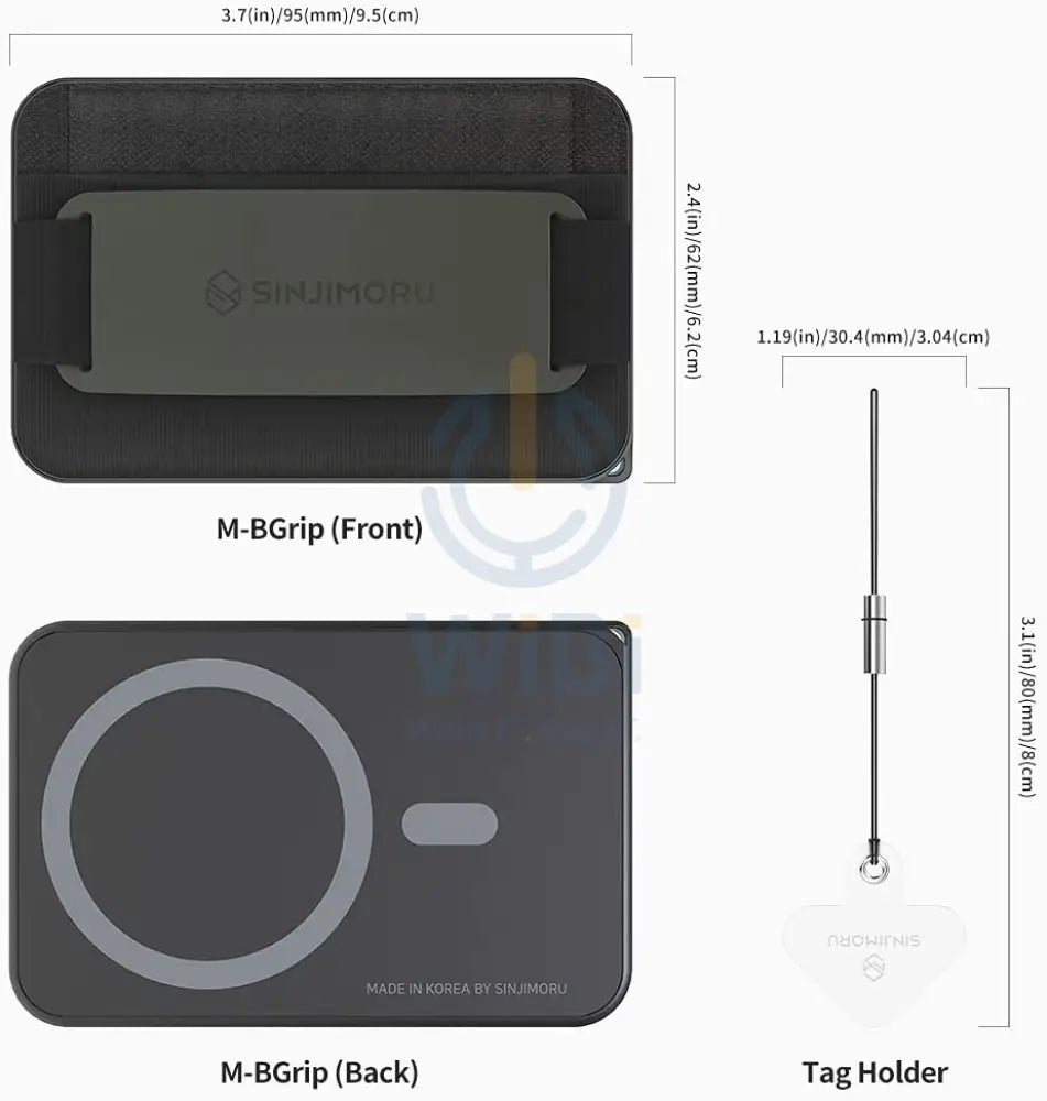 Sinjimoru M-Band Grip for Magsafe 3 in 1 Wallet - Olive Gray Accessories > Mobiles & Tablets > Mobiles > Mobile Holder