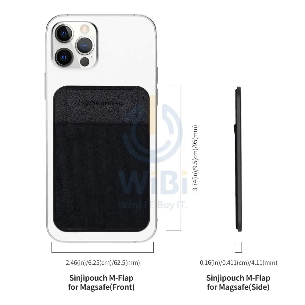 Sinjimoru M-Flap Magnetic Wallet for Apple MagSafe - Black Accessories > Mobiles & Tablets