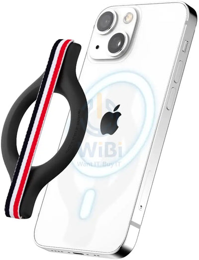 Sinjimoru M-Mini Grip Magnetic Wool-Band Phone Grip Holder for Apple MagSafe Case - Red Accessories > Mobiles & Tablets
