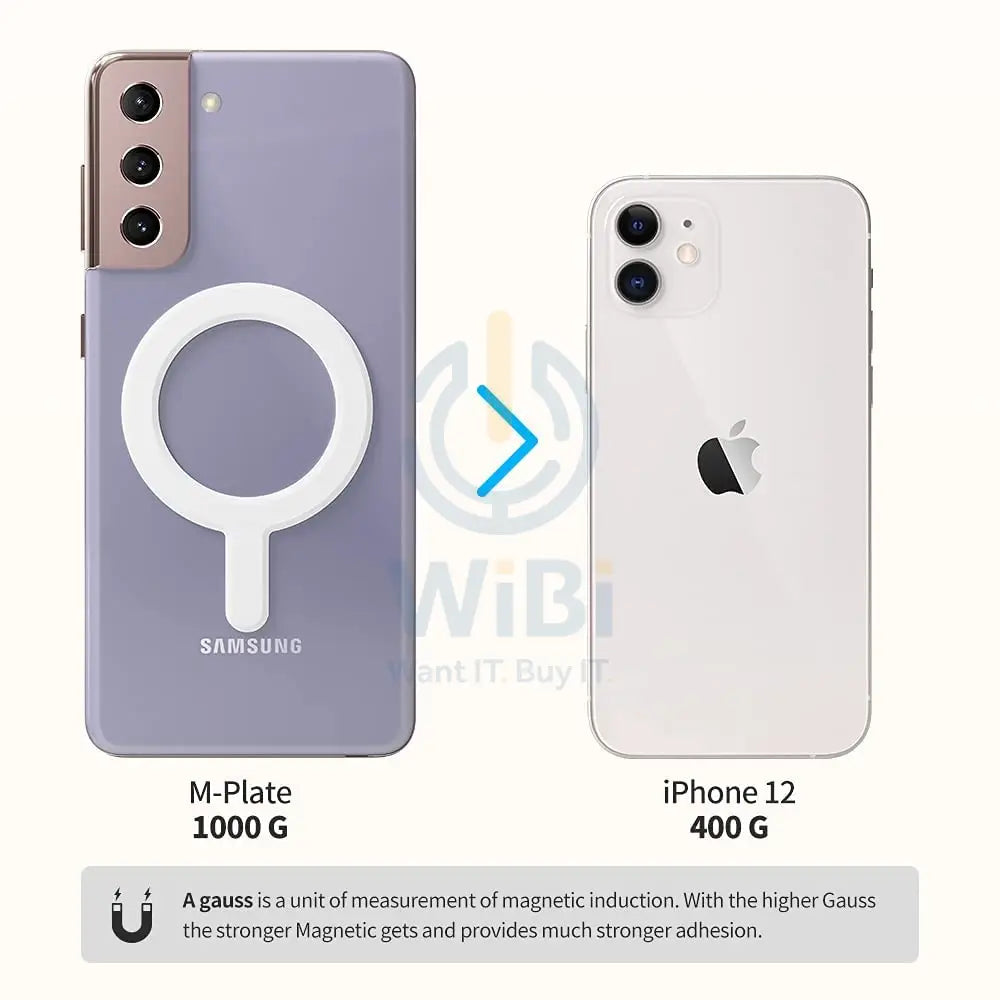 Sinjimoru M-Plate Universal Magnet Sticker Compatible with MagSafe Accessories - White Accessories > Mobiles & Tablets