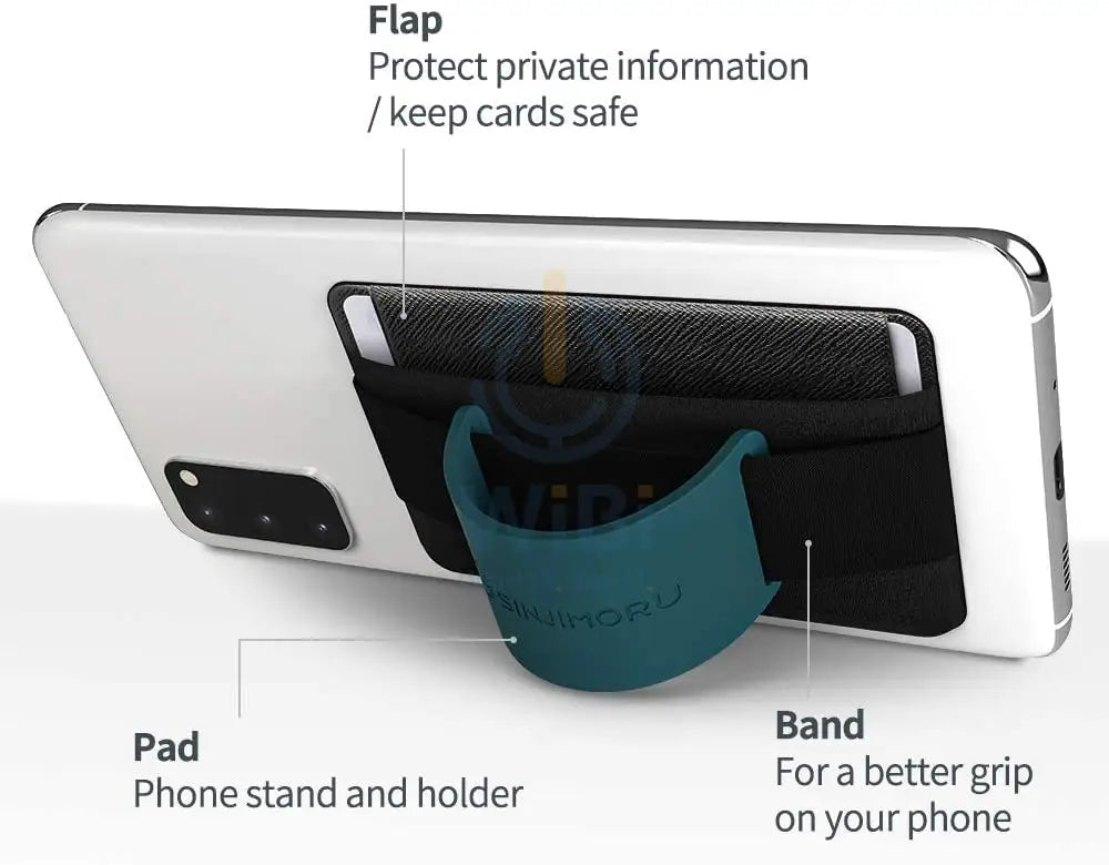 Sinjimoru Sinji Pouch B-Grip Phone Grip Card Holder with Phone Stand - Black Accessories > Mobiles & Tablets > Mobiles