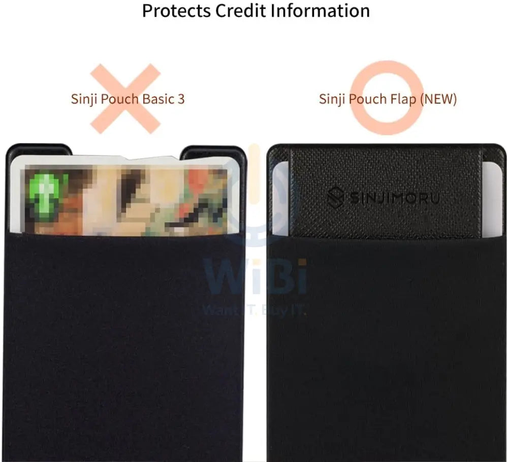 Sinjimoru Sinji Pouch Flap Secure Card Holder for back of phone - Black Accessories > Mobiles & Tablets