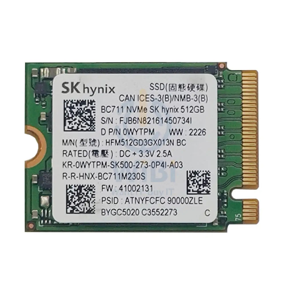 SK Hynix BC711 M.2 PCIe NVMe SSD - 512GB / M.2 2230 / PCIe 3.0 / Open - SSD (Solid State Drive) Storage > Solid State