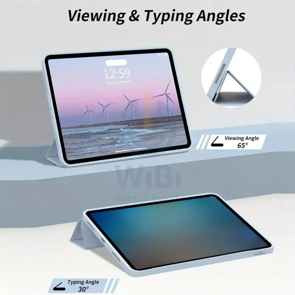 Smart Stand Cover For iPad Pro 13 inch Black Accessories > Mobiles & Tablets > Tablets > Covers & Cases