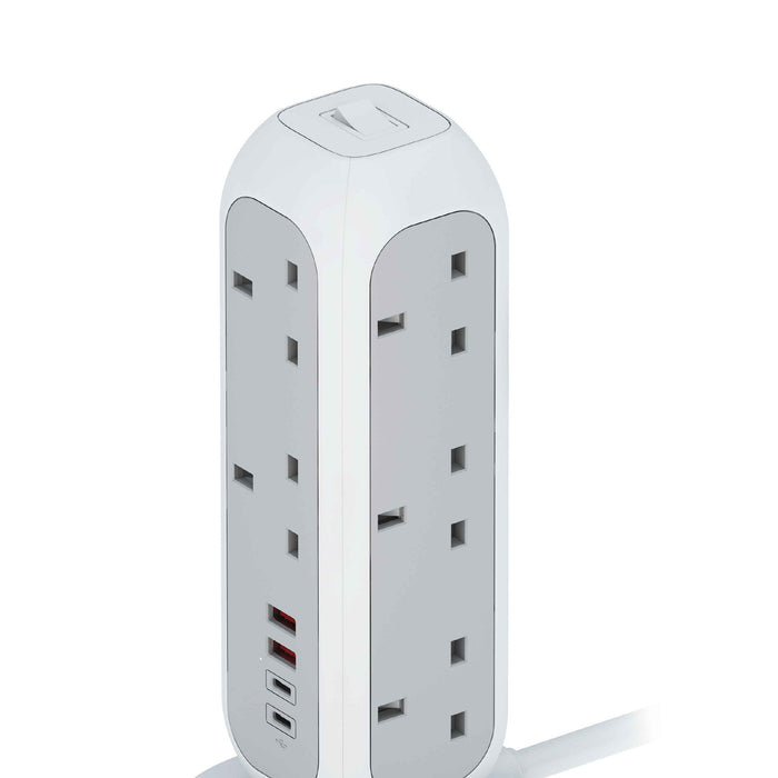 Smartix Premium 15-in-1 Power Tower - 11 Way / USB-C / USB-A / 10 Meter