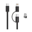 Smartix Premium 2-in-1 Cable - USB-C to C / lightning / Black