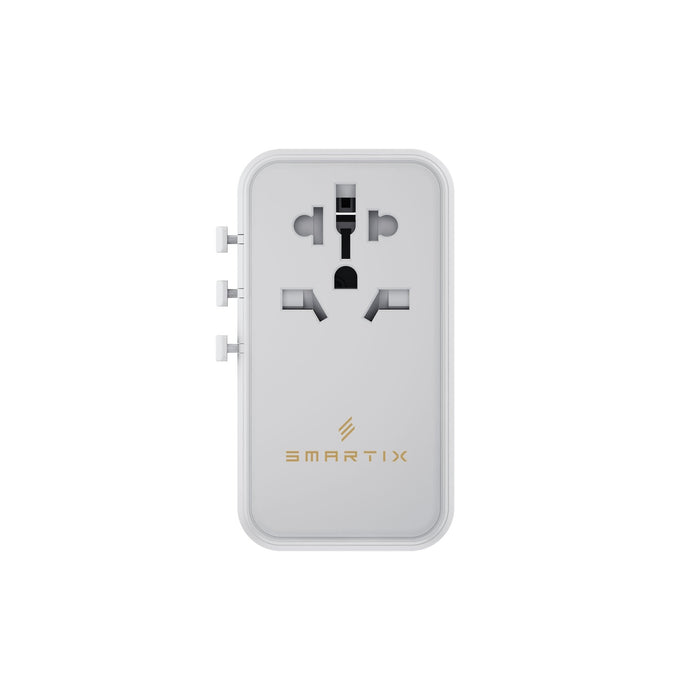 Smartix Premium International Travel Adapter - 100W / USB-A / USB-C / White