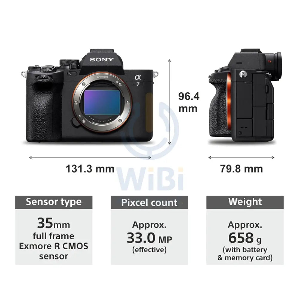 SONY ILCE-7M4/BQ AF1 ALPHA A7 IV MIRRORLESS DIGITAL CAMERA - 33 MP / 3.5mm Mini-Jack / Wi-Fi / Bluetooth / HDMI / USB