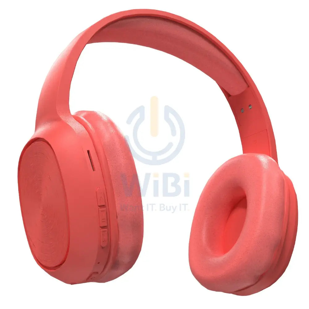 Soundtec By Porodo Pure Bass FM Wireless Headphone - Red Accessories > Audio > Headphones