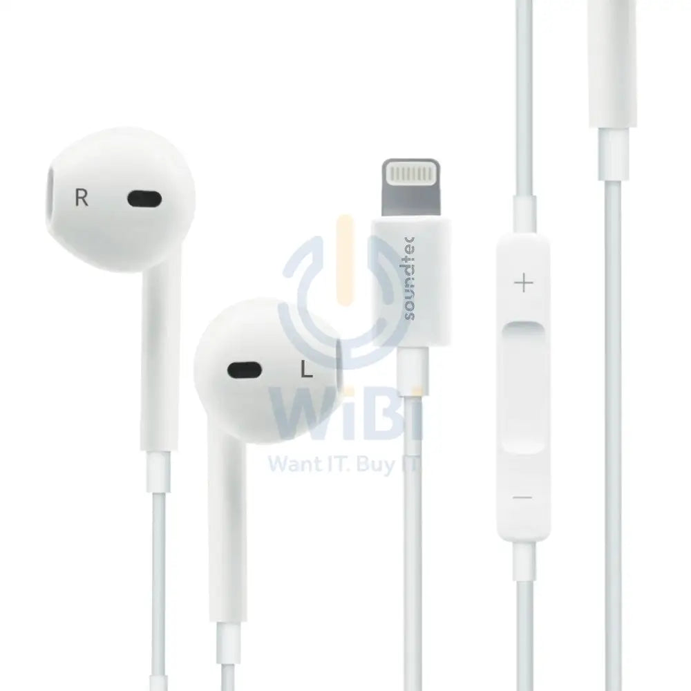 Soundtec By Porodo Stereo Earphone Lightning - White Accessories > Audio > Headphones
