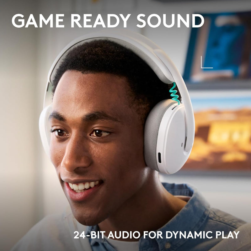 Logitech G325 LIGHTSPEED Wireless Gaming Headset - Bluetooth 5.2 / USB-C to USB-A / White
