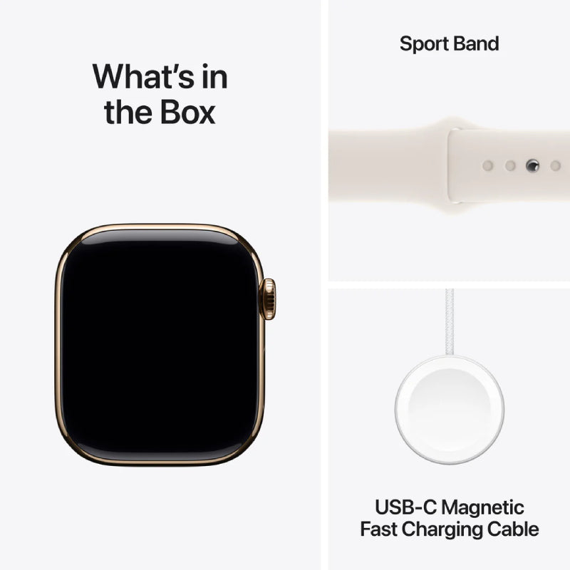 Apple Watch Series 10 with Sport Band - LTPO OLED / 64GB / 42mm / Medium/Large / Bluetooth / Wi-Fi / Cellular