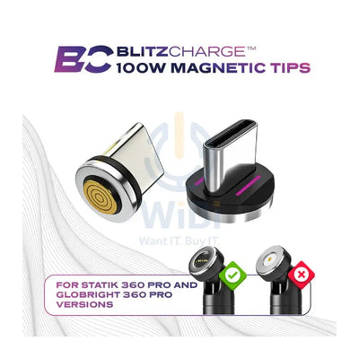Statik Magnetic Tips for Magnetic Charge Cables - 1x Lightning 1x USB-C 1x Micro-USB / Pack Of 3 Accessories > Smart